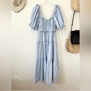 *NEW* En Saison - Poplin Tiered Midi Dress - XS - Blue